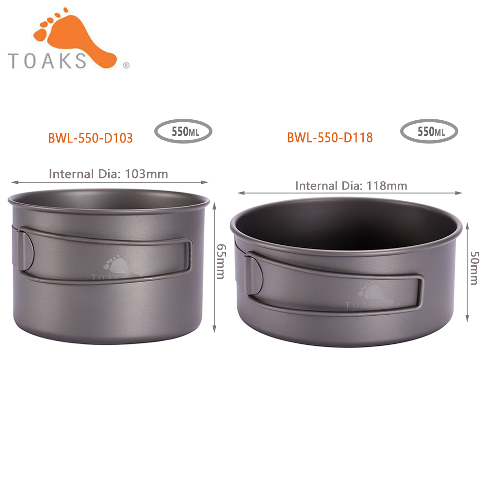 Camping Outdoor Cooking Equipment - TOAKS BWL-550 di Titanio di Campeggio