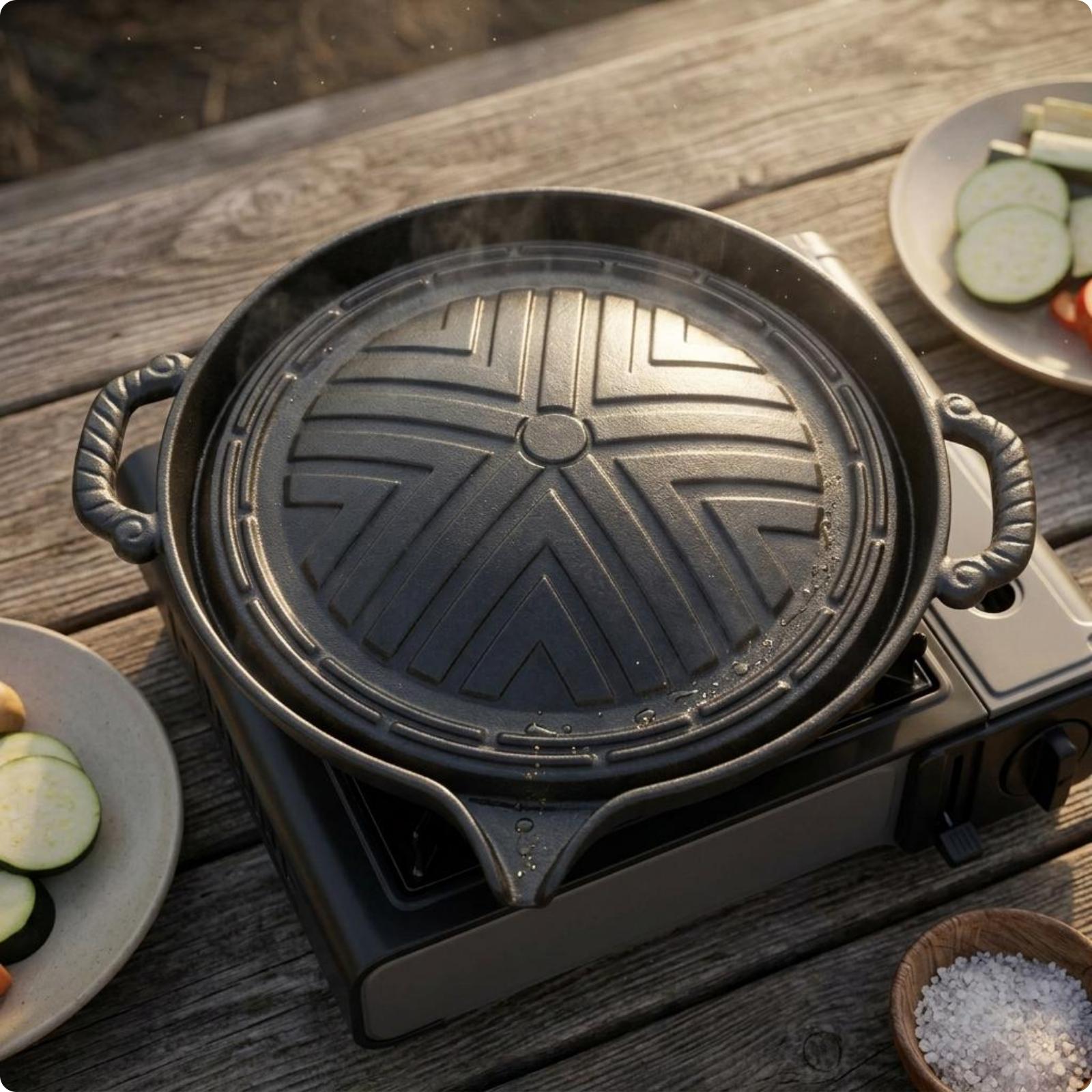 Skillet Cast Iron Camp - Padella Ovale in Ghisa per Barbecue