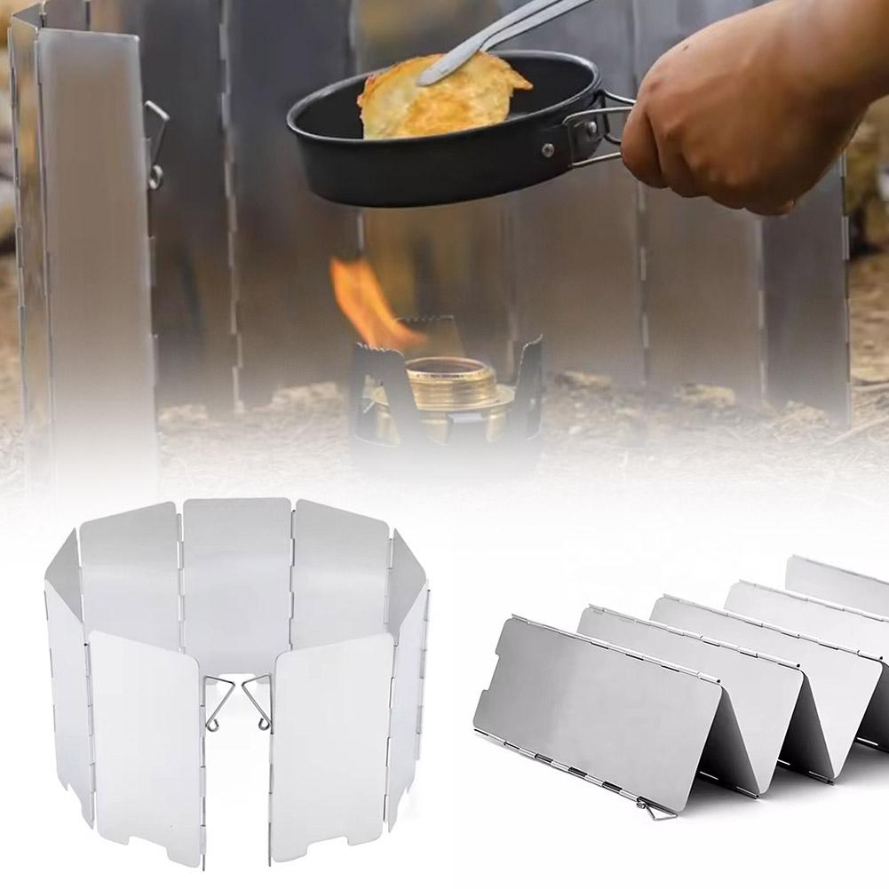 Camping Cooking Tripod - Protezione antivento pieghevole per esterni Fornelli