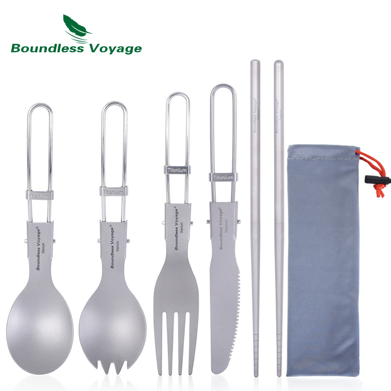 Camping Cooking Disc - Boundless Voyage Titanium Posate da campeggio
