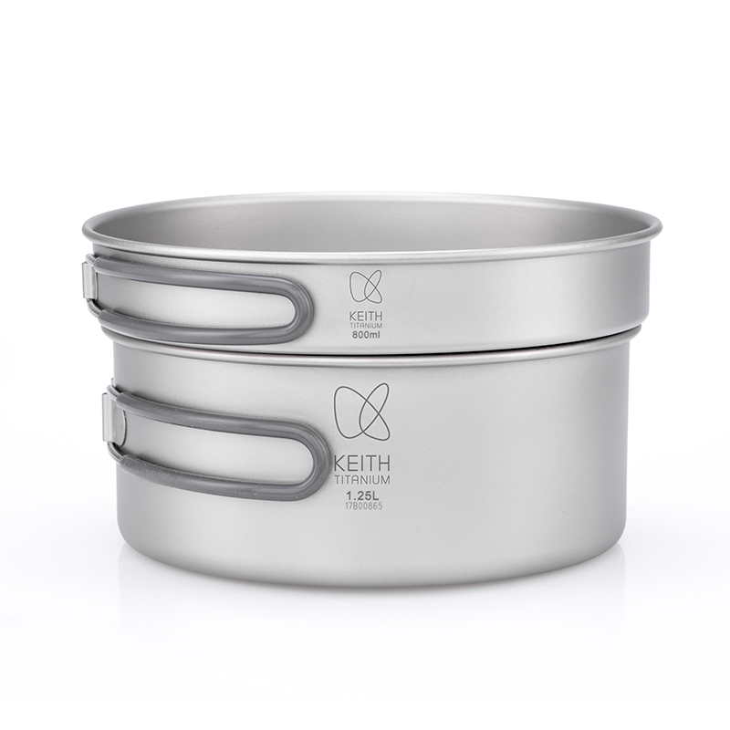 Camping Outdoor Cooking Equipment - Set di pentole in titanio puro