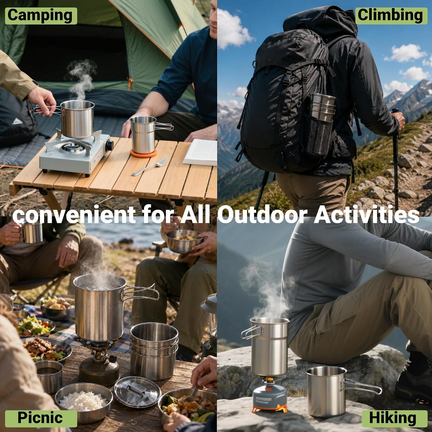 Tazze pieghevoli da campeggio, - Camping Cooking Equipment recensione e prezzo