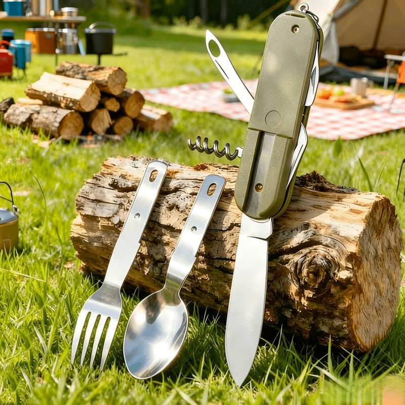 Set di posate da campeggio 7 i - Camping Cooking Knife Set recensione e prezzo