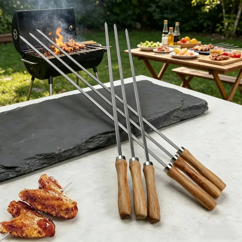 Set di 6 Spiedini Piatti in Ac - Camping Cooking Candle recensione e prezzo