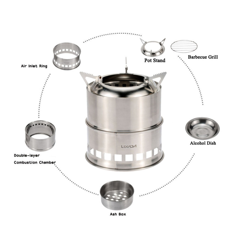 Lixada stufa a legna in acciai - Camping Cooking Alcohol recensione e prezzo