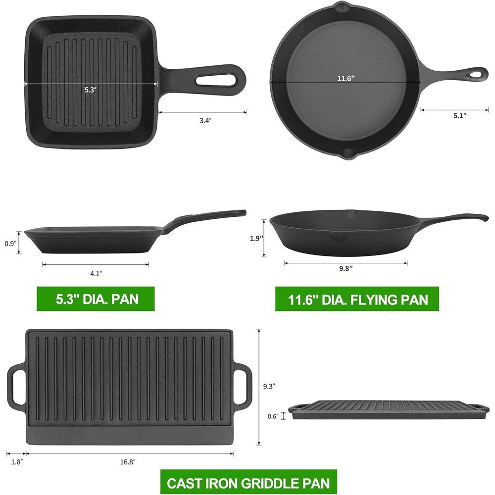 Set da Cucina 8 Pezzi in Ghisa - Skillet Cast Iron Camp recensione e prezzo